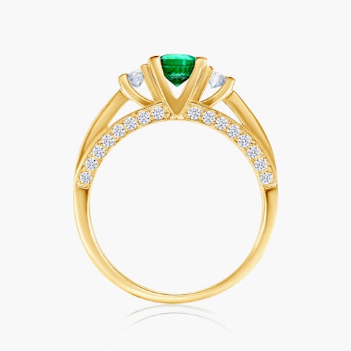 Pierścionek Secret Garden: złoty, szmaragd